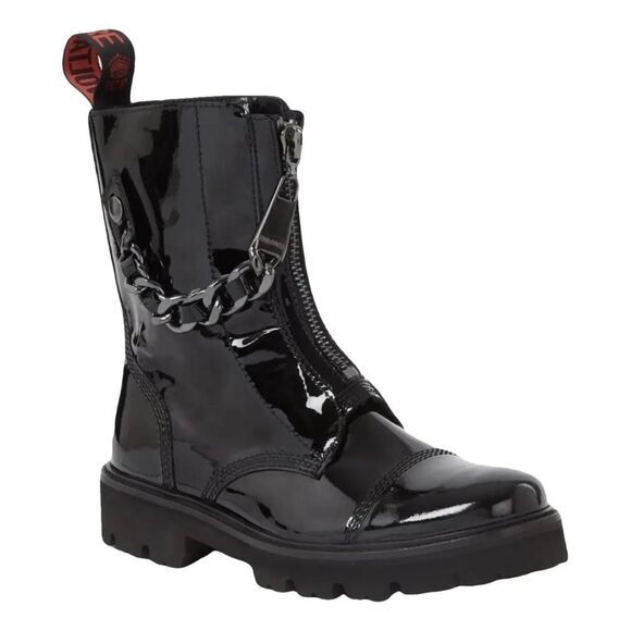 Zadig & Voltaire Joe Cecilia Patent Leather Chain Boots 38EU - Picture 1 of 11